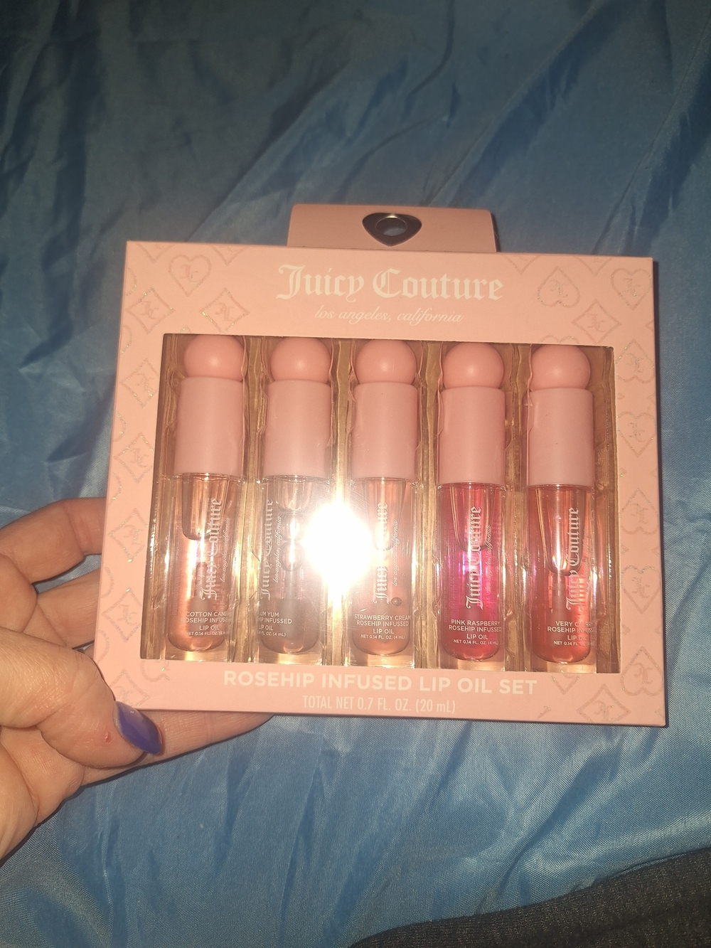 Juicy Couture Rosehip Infused Lip Oil Set - Pink Caps